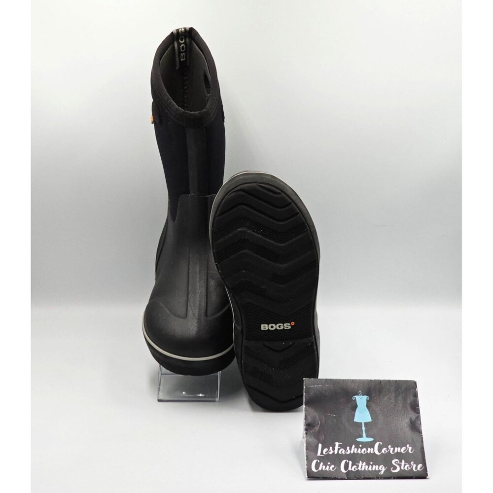Bogs Youth Black Classic II Solid Waterproof Insulated Rain Snow Boots Sz 4 2915 - Picture 4 of 16